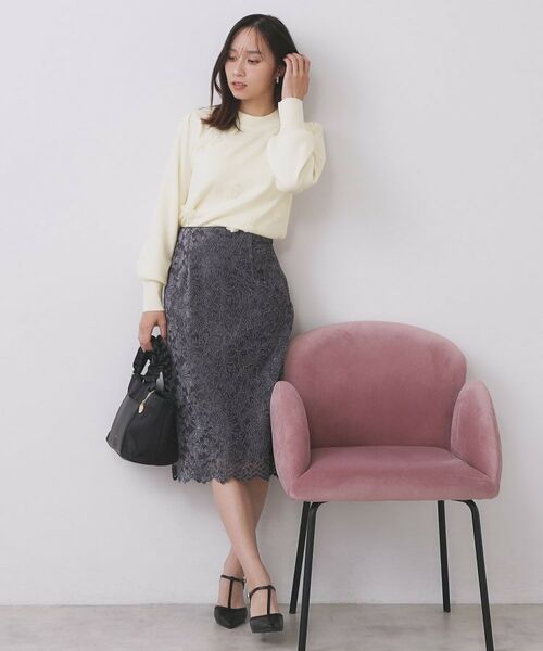 index / インデックス ニット・セーター | フラワーモチーフハイネックニット【洗える】 | 詳細9