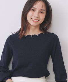 index / インデックス ニット・セーター | ラメスカラップビジューデザインニット【洗濯機OK】《6col/S～LL》