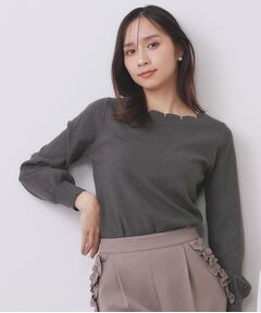 index / インデックス ニット・セーター | ラメスカラップビジューデザインニット【洗濯機OK】《6col/S～LL》