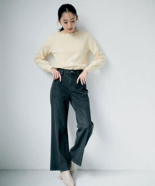 index / インデックス ニット・セーター | ラメスカラップビジューデザインニット【洗濯機OK】《6col/S～LL》 | 詳細1