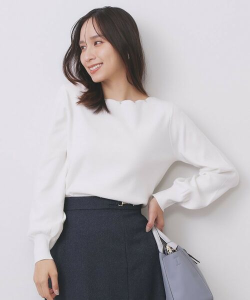 index / インデックス ニット・セーター | ラメスカラップビジューデザインニット【洗濯機OK】《6col/S～LL》 | 詳細3