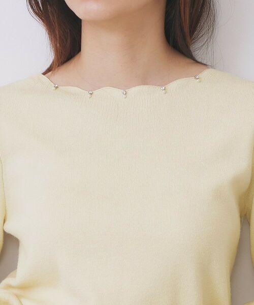 index / インデックス ニット・セーター | ラメスカラップビジューデザインニット【洗濯機OK】《6col/S～LL》 | 詳細30