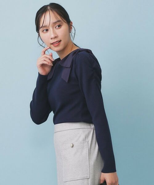 index / インデックス ニット・セーター | ショルダービッグリボンスクエアニット【洗濯機OK】 | 詳細11