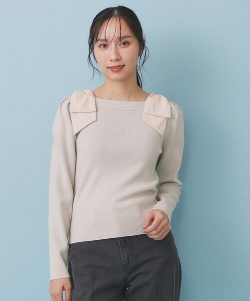 index / インデックス ニット・セーター | ショルダービッグリボンスクエアニット【洗濯機OK】 | 詳細15