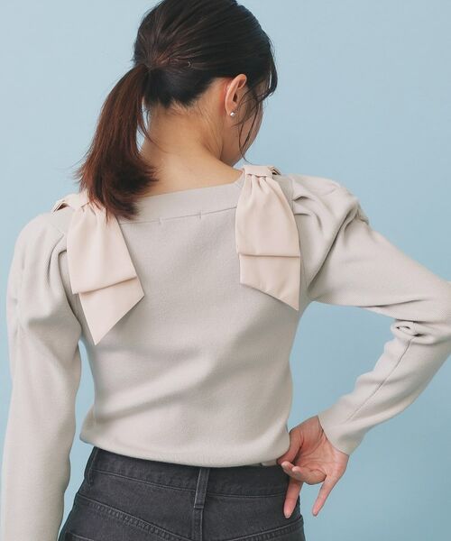 index / インデックス ニット・セーター | ショルダービッグリボンスクエアニット【洗濯機OK】 | 詳細3