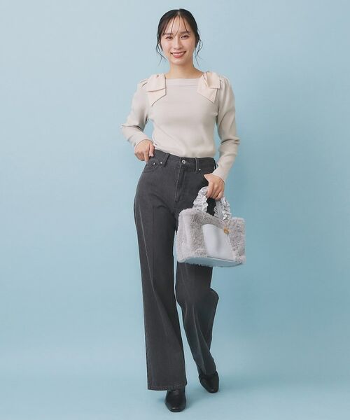 index / インデックス ニット・セーター | ショルダービッグリボンスクエアニット【洗濯機OK】 | 詳細4