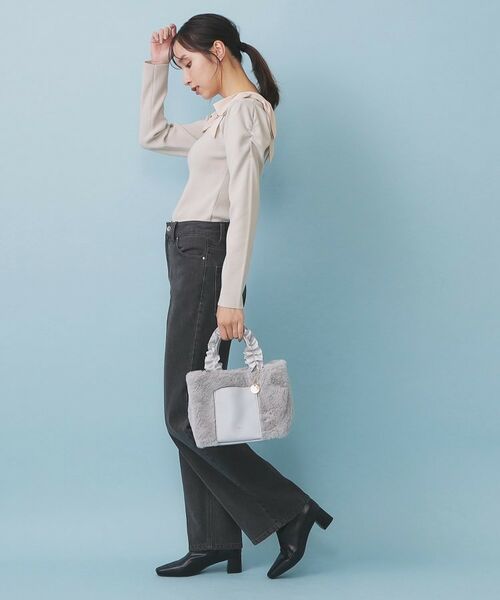 index / インデックス ニット・セーター | ショルダービッグリボンスクエアニット【洗濯機OK】 | 詳細5