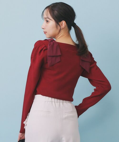 index / インデックス ニット・セーター | ショルダービッグリボンスクエアニット【洗濯機OK】 | 詳細7