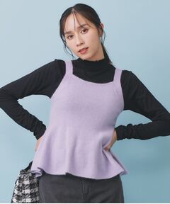 index / インデックス キャミソール・チューブトップ | ペプラムニットキャミソール/アンサンブル対応【洗える】