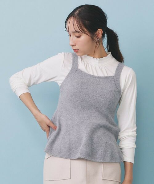 index / インデックス キャミソール・チューブトップ | ペプラムニットキャミソール/アンサンブル対応【洗える】 | 詳細1