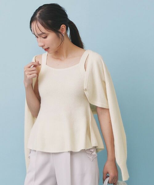 index / インデックス キャミソール・チューブトップ | ペプラムニットキャミソール/アンサンブル対応【洗える】 | 詳細13