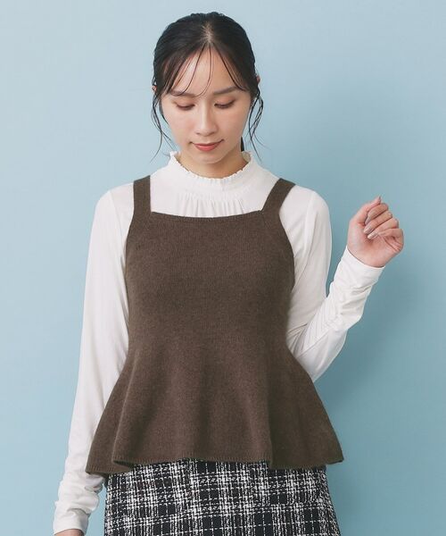 index / インデックス キャミソール・チューブトップ | ペプラムニットキャミソール/アンサンブル対応【洗える】 | 詳細17