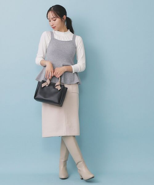 index / インデックス キャミソール・チューブトップ | ペプラムニットキャミソール/アンサンブル対応【洗える】 | 詳細3