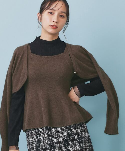 index / インデックス キャミソール・チューブトップ | ペプラムニットキャミソール/アンサンブル対応【洗える】 | 詳細5