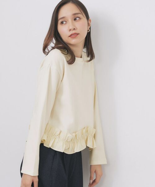 index/インデックス フリルドッキングトップス【洗濯機OK】 オフホワイト(003) 38(M)