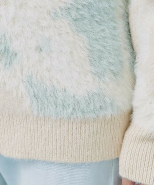 index / インデックス カーディガン・ボレロ | フェザー幾何ジャカードクルーミドルカーディガン【洗濯機OK】 | 詳細18