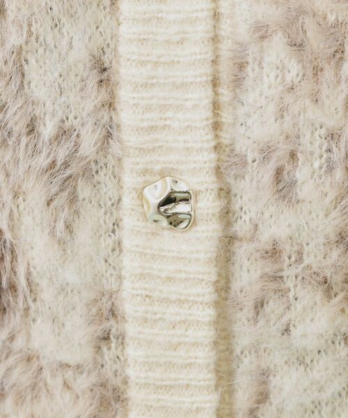 index / インデックス カーディガン・ボレロ | フェザー幾何ジャカードクルーミドルカーディガン【洗濯機OK】 | 詳細4