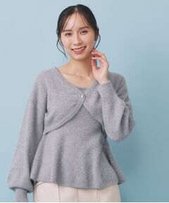 index / インデックス カーディガン・ボレロ | ハート釦ニットボレロ/アンサンブル対応【洗える】