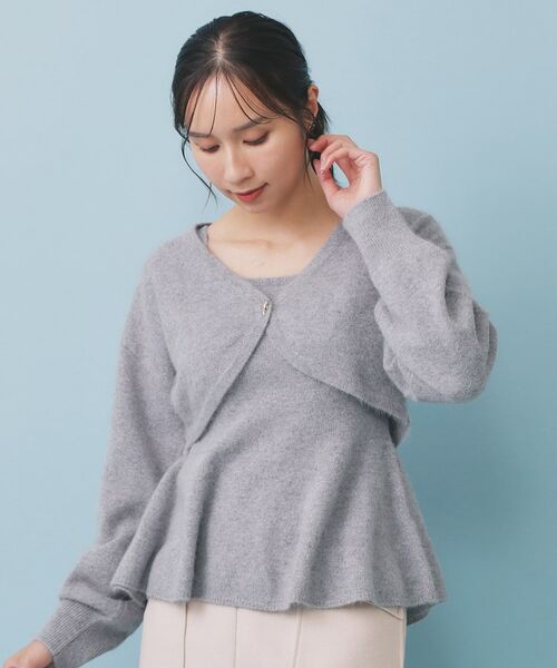 index / インデックス カーディガン・ボレロ | ハート釦ニットボレロ/アンサンブル対応【洗える】 | 詳細1