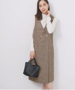 index / インデックス ミニ丈・ひざ丈ワンピース | ラップ風ツイードジャンスカ【洗濯機OK/防シワ】