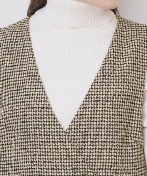 index / インデックス ミニ丈・ひざ丈ワンピース | ラップ風ツイードジャンスカ【洗濯機OK/防シワ】 | 詳細18