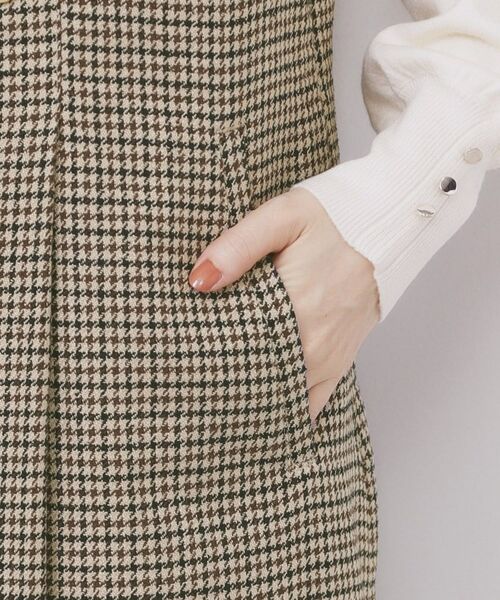 index / インデックス ミニ丈・ひざ丈ワンピース | ラップ風ツイードジャンスカ【洗濯機OK/防シワ】 | 詳細21