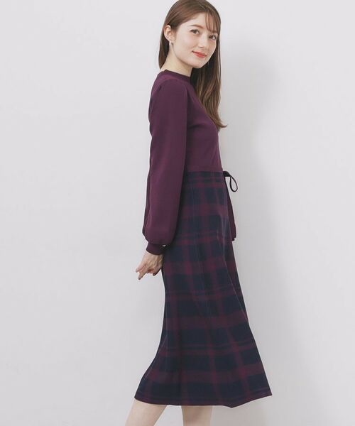index / インデックス ミニ丈・ひざ丈ワンピース | ハイネックニットワンピース【洗濯機OK/抗ピル】 | 詳細15