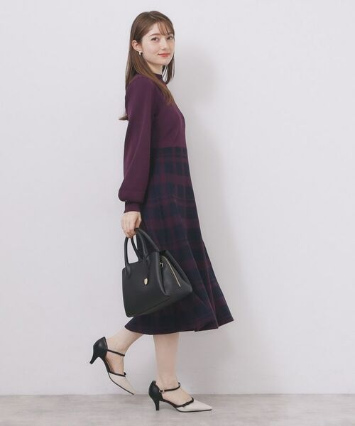 index / インデックス ミニ丈・ひざ丈ワンピース | ハイネックニットワンピース【洗濯機OK/抗ピル】 | 詳細19