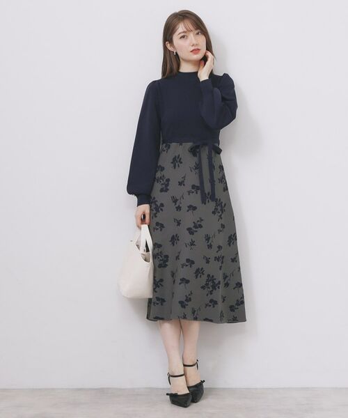 index / インデックス ミニ丈・ひざ丈ワンピース | ハイネックニットワンピース【洗濯機OK/抗ピル】 | 詳細23