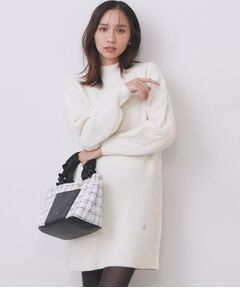 index / インデックス ワンピース | ウール混ケーブルスリーブミニワンピース【洗濯機OK】