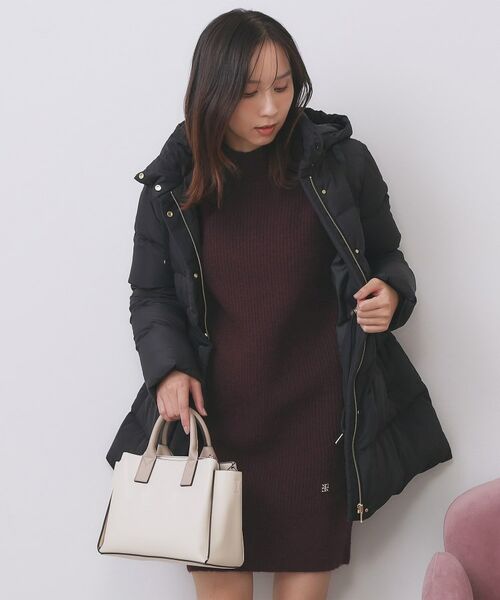 index / インデックス ワンピース | ウール混ケーブルスリーブミニワンピース【洗濯機OK】 | 詳細11