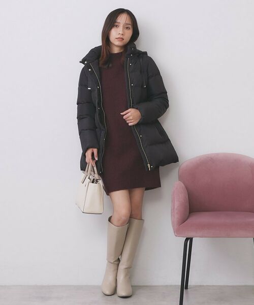 index / インデックス ワンピース | ウール混ケーブルスリーブミニワンピース【洗濯機OK】 | 詳細12