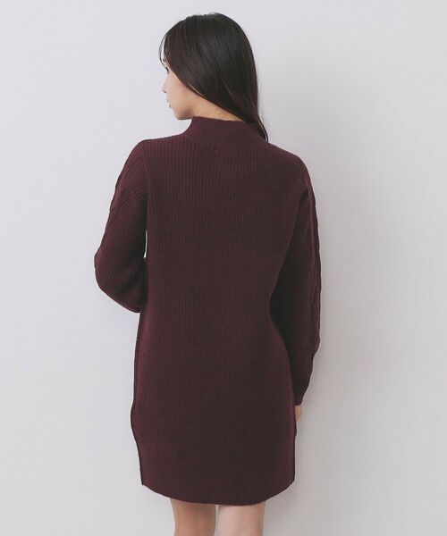 index / インデックス ワンピース | ウール混ケーブルスリーブミニワンピース【洗濯機OK】 | 詳細17