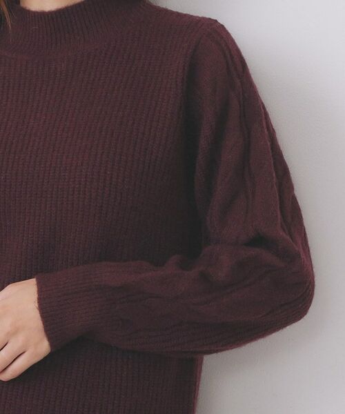 index / インデックス ワンピース | ウール混ケーブルスリーブミニワンピース【洗濯機OK】 | 詳細19