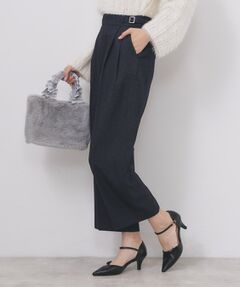 index / インデックス パンツ | カルゼツイードストレッチワイドパンツ【洗濯機OK/防シワ/イージーアイロン/抗ピル】
