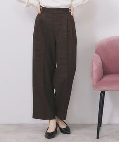 index / インデックス パンツ | カルゼツイードストレッチワイドパンツ【洗濯機OK/防シワ/イージーアイロン/抗ピル】