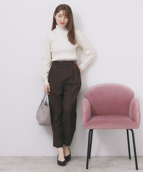 index / インデックス パンツ | カルゼツイードストレッチワイドパンツ【洗濯機OK/防シワ/イージーアイロン/抗ピル】 | 詳細10