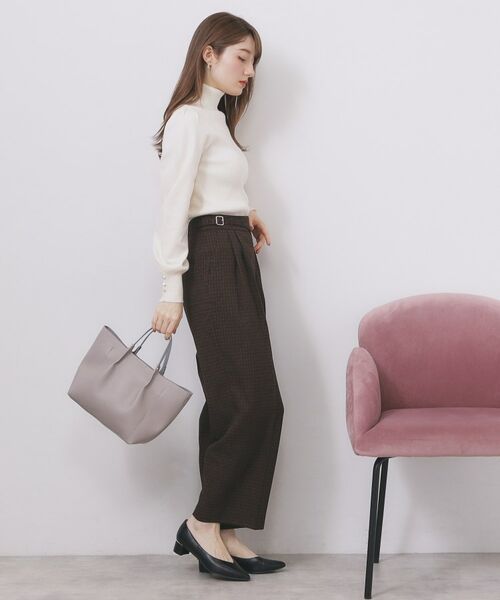 index / インデックス パンツ | カルゼツイードストレッチワイドパンツ【洗濯機OK/防シワ/イージーアイロン/抗ピル】 | 詳細11