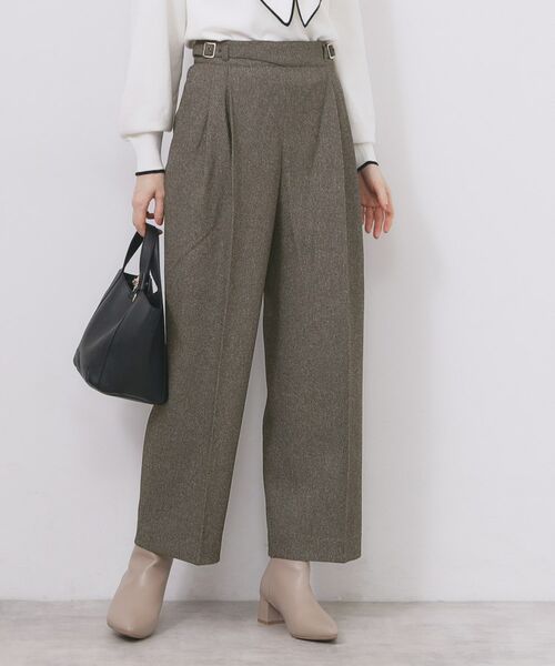 index / インデックス パンツ | カルゼツイードストレッチワイドパンツ【洗濯機OK/防シワ/イージーアイロン/抗ピル】 | 詳細13
