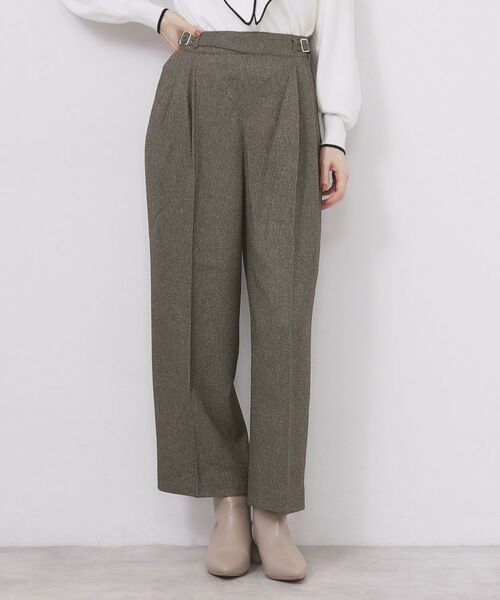 index / インデックス パンツ | カルゼツイードストレッチワイドパンツ【洗濯機OK/防シワ/イージーアイロン/抗ピル】 | 詳細17