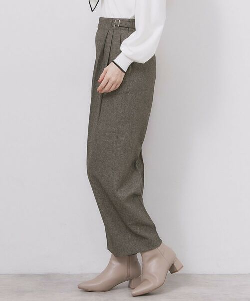 index / インデックス パンツ | カルゼツイードストレッチワイドパンツ【洗濯機OK/防シワ/イージーアイロン/抗ピル】 | 詳細18