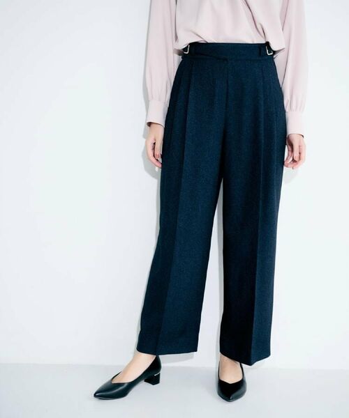 index / インデックス パンツ | カルゼツイードストレッチワイドパンツ【洗濯機OK/防シワ/イージーアイロン/抗ピル】 | 詳細2