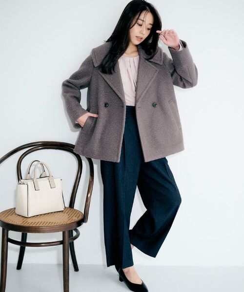 index / インデックス パンツ | カルゼツイードストレッチワイドパンツ【洗濯機OK/防シワ/イージーアイロン/抗ピル】 | 詳細4