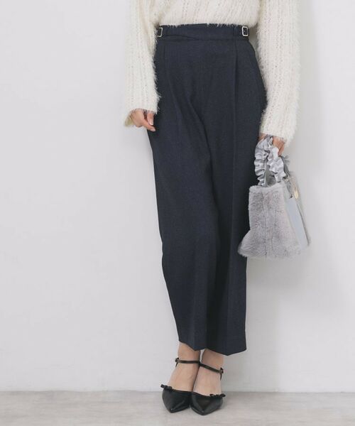 index / インデックス パンツ | カルゼツイードストレッチワイドパンツ【洗濯機OK/防シワ/イージーアイロン/抗ピル】 | 詳細5