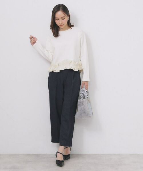 index / インデックス パンツ | カルゼツイードストレッチワイドパンツ【洗濯機OK/防シワ/イージーアイロン/抗ピル】 | 詳細6