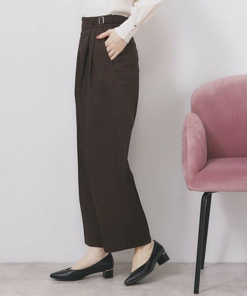 index / インデックス パンツ | カルゼツイードストレッチワイドパンツ【洗濯機OK/防シワ/イージーアイロン/抗ピル】 | 詳細9