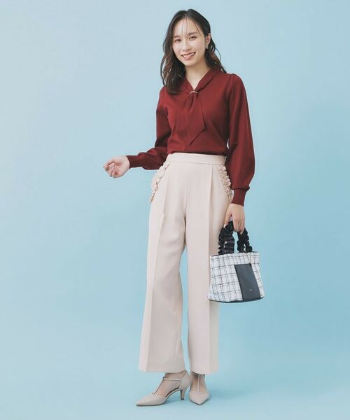 index / インデックス パンツ | フリルポケットストレートパンツ【洗濯機OK/防シワ】 | 詳細10