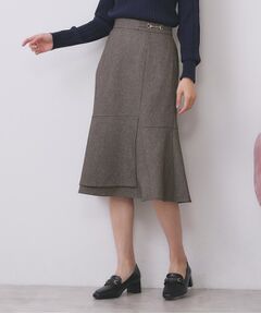 index / インデックス スカート | カルゼツイードアシメフレアスカート【洗濯機OK/防シワ/イージーアイロン/抗ピル】