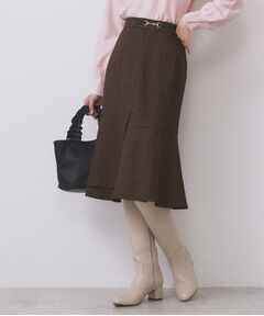 index / インデックス スカート | カルゼツイードアシメフレアスカート【洗濯機OK/防シワ/イージーアイロン/抗ピル】