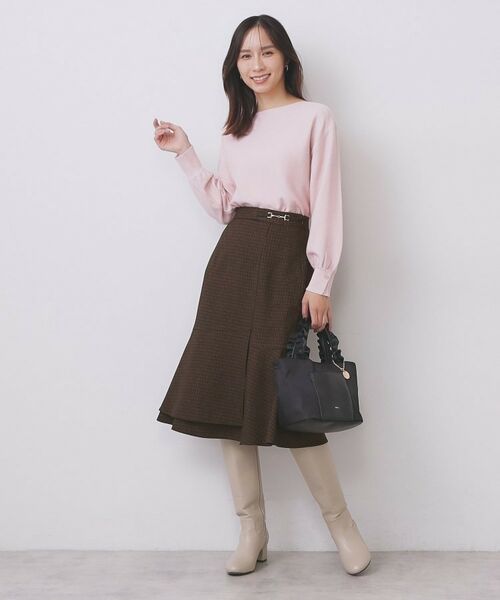 index / インデックス スカート | カルゼツイードアシメフレアスカート【洗濯機OK/防シワ/イージーアイロン/抗ピル】 | 詳細10